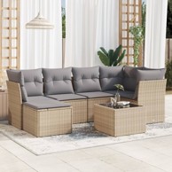 7-dijelni set vrtnih sofa od poliratana s jastucima bež