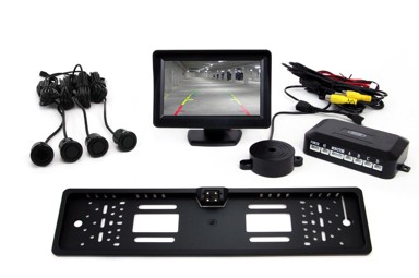 AMIO Parking senzori, 4 kom, crni, 18 mm, TFT01 4,3'' zaslon, buzzer, CAM-402 kamera za rikverc