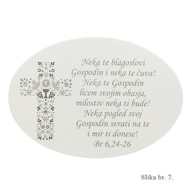 Unikatna slika s anđelom i blagoslovom, model 7, srebrni križ