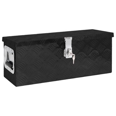 Kutija za pohranu, aluminijska, crna, 60 x 23,5 x 23 cm