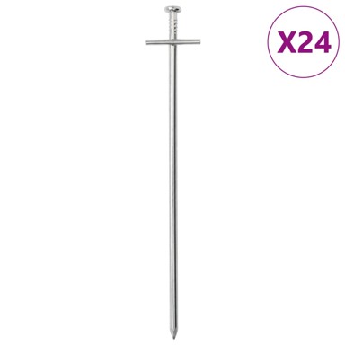Klin za šator, duljina 23 cm, Ø6 mm, pocinčani čelik, 24 kom