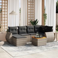 7-dijelni set vrtnih sofa sivi od poliratana
