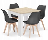Set stol i stolice, 80 x 80 cm, 4 stolice MARK, crna