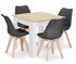 Set stol i stolice, 80 x 80 cm, 4 stolice MARK, crna