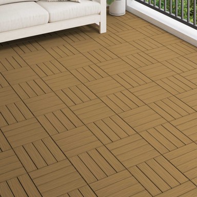 Pločice za decking 3D dizajn, 11 kom, 30 x 30 cm, drvoplastična smjesa, tikovina