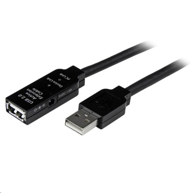 STARTECH USB-A produžni kabel M/F, USB 2.0, 20 m, crni