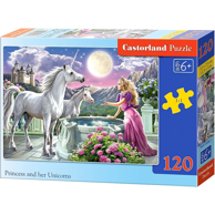 CASTORLAND Puzzle Princess and Her Unicorns, 120 kom., crtići
