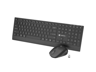 NATEC Set tipkovnica i miš Stingray 2, bežični, US, tilt wheel