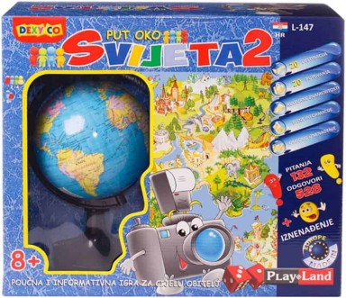 Edukativna društvena igra Play Land Put oko svijeta 2 Globus