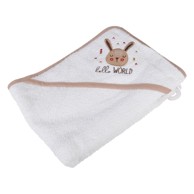 BÉBÉ DOUCEUR Bijeli pamučan dječji ručnik s kapuljačom, 75x75 cm Forest