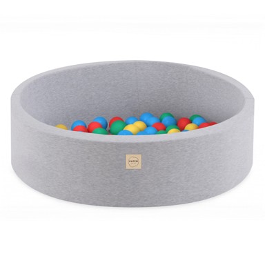 PLUSH NEST Bazen s 200 loptica, 90x30 cm, svijetlo sivi