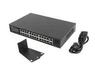 LANBERG Switch RSFE-24P-2C-360, 26-Port, Gigabit Ethernet, PoE+, SFP