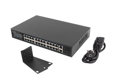 LANBERG Switch RSFE-24P-2C-360, 26-Port, Gigabit Ethernet, PoE+, SFP