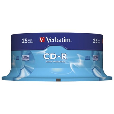 VERBATIM CD-R medij 43432, Extra Protection, 52×, 700 MB, spindle, 25 kom