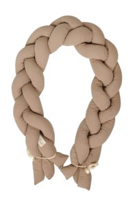 BABYMATEX Pletena zaštita za dječji krevetić, MUSLIN, 200 cm, smeđa
