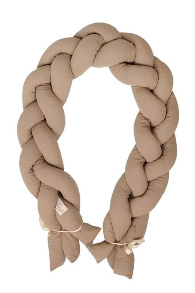 BABYMATEX Pletena zaštita za dječji krevetić, MUSLIN, 200 cm, smeđa