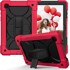 NIKCORP Zaštitna maska za Samsung Galaxy Tab A 10.1 s rotirajućim stalkom i naramenicom trostruka zaštita, crvena