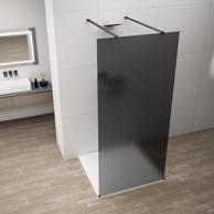 POLYSAN ESCA Walk-in tuš pregrada, 1300 mm, dimljeno staklo, crna mat