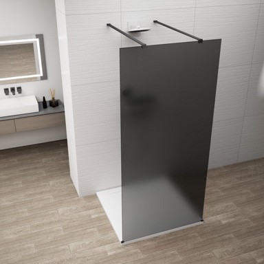 POLYSAN ESCA Walk-in tuš pregrada, 1300 mm, dimljeno staklo, crna mat
