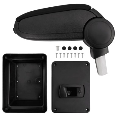 Naslon za ruke za automobil, 17 x 40 x 31 - 49 cm, ABS, crni