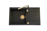 SINK SOLUTION Set sudoper i slavina Pariz, crno-zlatni