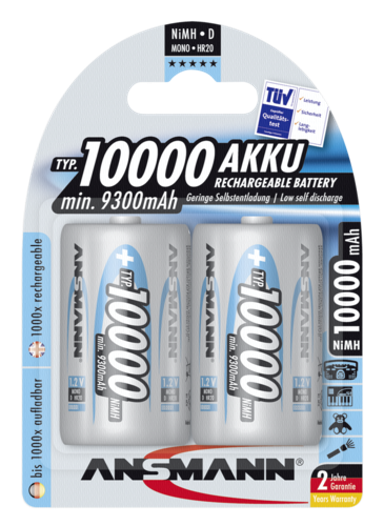 ANSMANN Baterije punjive 1x2 NiMH 10000 Mono D 9300 mAh