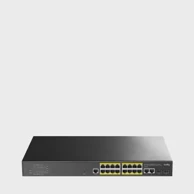 CUDY Switch GS2018PS2 Managed L2 Gigabit Ethernet, PoE, 1U, crni