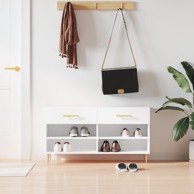 Klupa za cipele sjajna bijela 102x35x55 cm konstruirano drvo