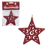 Božićna zvijezda 10 cm, crvena, 2/1 pak  