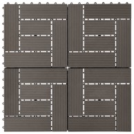 Pločice za trijem 11 kom WPC 30 x 30 cm 1 m² tamnosmeđe