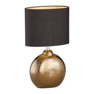 FISCHER & HONSEL Crna/u brončanoj boji stolna lampa keramička s tekstilnim sjenilom (visina 39 cm) Foro 
