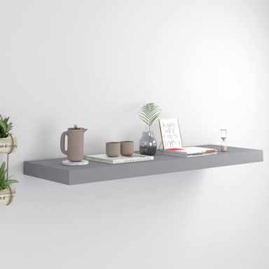 Plutajuća zidna polica siva 80 x 23,5 x 3,8 cm MDF