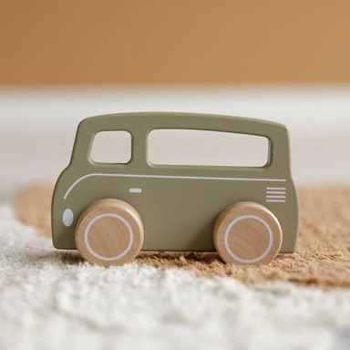 LITTLE DUTCH Vozilo Drveni kombi Olive, 13.5 x 4.5 x 8.5 cm, masivno drvo, boje na bazi vode, dob 12m+