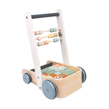 JANOD Edukativna drvena guralica s kockama Swet Cocoon