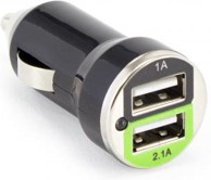 SBOX 2xUSB auto punjač CC-221 2.1A, crni