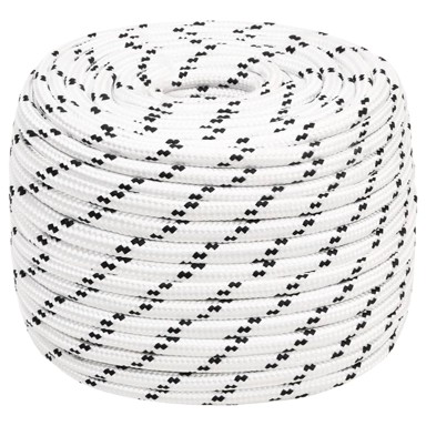 Konop brodski pleteni, 12 mm, 100 m, poliester, bijela