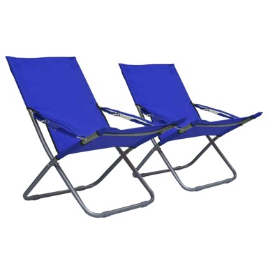 Sklopive stolice za plažu 2 kom, plava