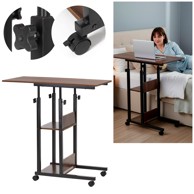 SPRINGOS Stol mobilni 73-85x40x80 cm, tamnosmeđa/crna