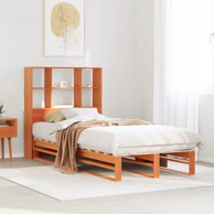 Krevet s regalom za knjige bez madraca 75 x 190 cm masivno drvo