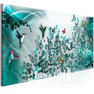 Slika Hummingbirds Dance Turquoise Narrow 135x45