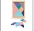 Šareni drveni tangram, pastelne boje