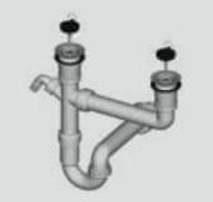 LIV Sifon za sudoer 5-148, 2/2 s priključkom za perilicu posuđa