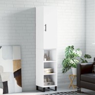 Visoka komoda bijeli 34,5x34x180 cm od konstruiranog drva