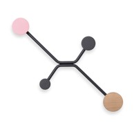 GAZZDA Crna zidna vješačica s ružičastm detaljem Hook