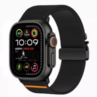 Tech-Protect® Nylon Clasp Remen za Apple Watch 6/7/8/9/10/SE/Ultra 1/2 (44/45/46/49) Crni