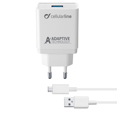 CELLULARLINE Kućni punjač za telefon SAM ADAPTIVE l MicroUSB 15W