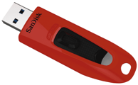 SANDISK USB stick Ultra USB 3.0, 64 GB, crveni