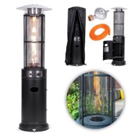 NORTHIX Plinski grijač za terasu 13 kW sa staklenim štitom