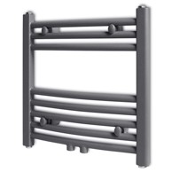 Kupaonski radijator za ručnike i za centralno grijanje, zaobljeni, 480 x 480 mm, sivi