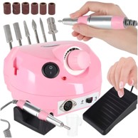 LIVEFY Električna brusilica za nokte, 65 W, 6 nastavaka, bijela